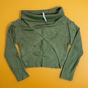 Childress Green Cashmere Cardigan Pullover Sweater Small 1 Open Front Cover Up